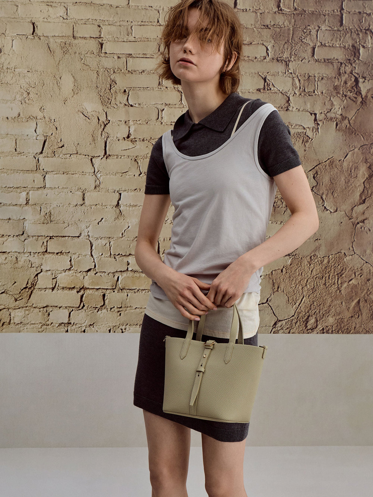 CHARLES & KEITH Latest | Beryl Belted Bucket Bag - Pale Olive