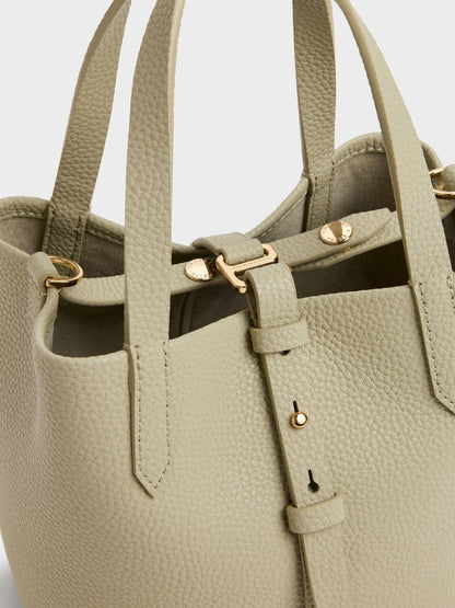 CHARLES & KEITH Latest | Beryl Belted Bucket Bag - Pale Olive