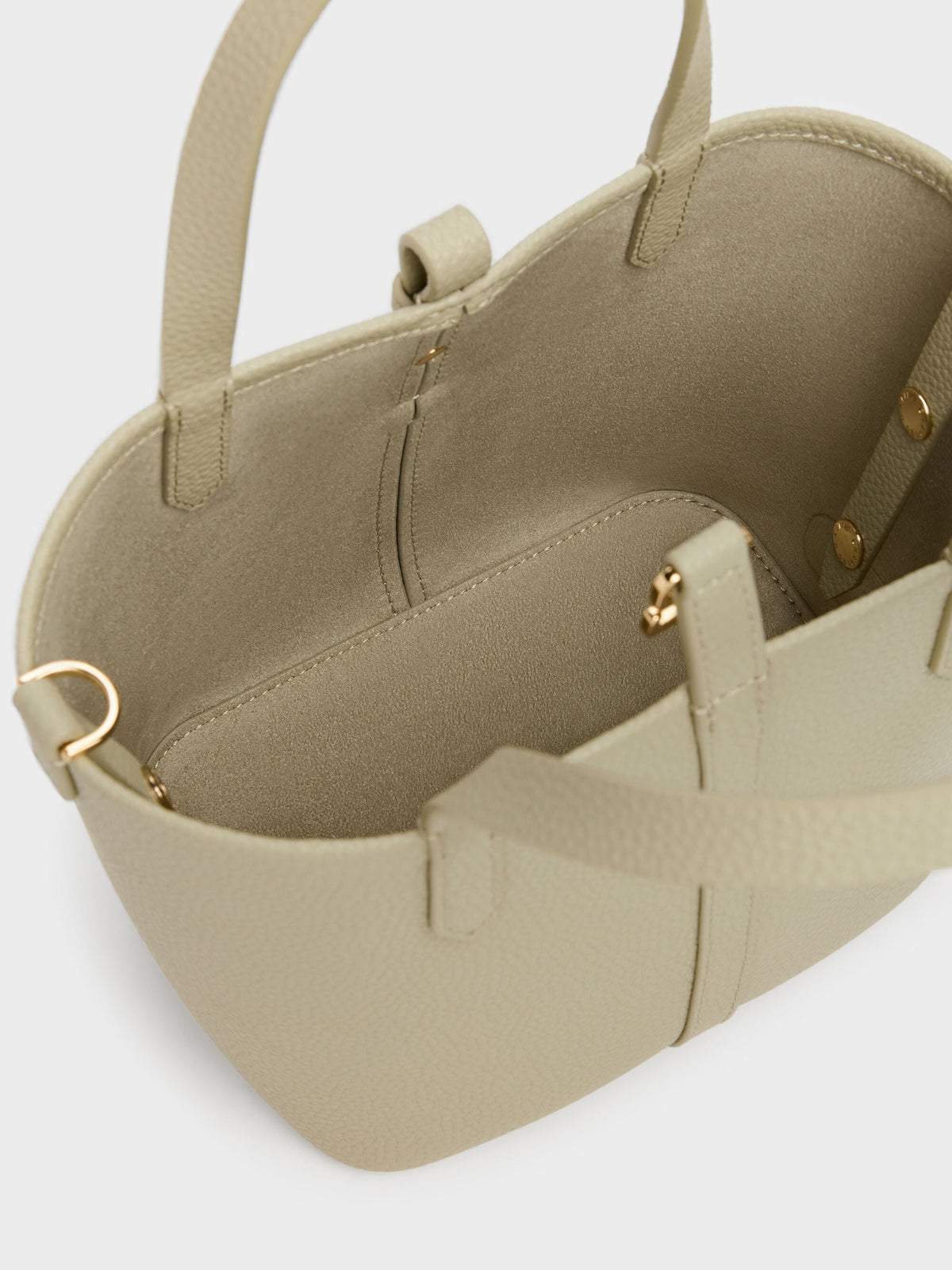 CHARLES & KEITH Latest | Beryl Belted Bucket Bag - Pale Olive