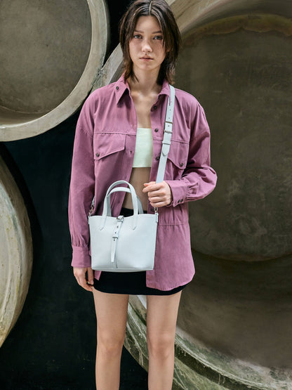 CHARLES & KEITH Deals | Beryl Belted Bucket Bag - Sea Salt Blue