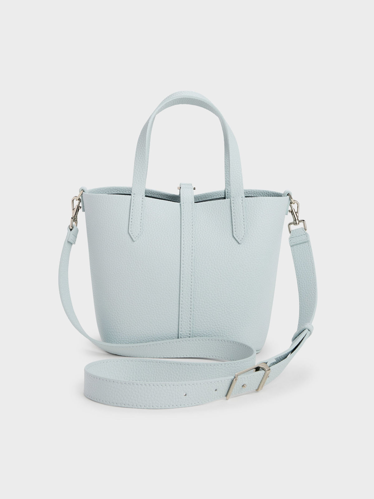 CHARLES & KEITH Deals | Beryl Belted Bucket Bag - Sea Salt Blue