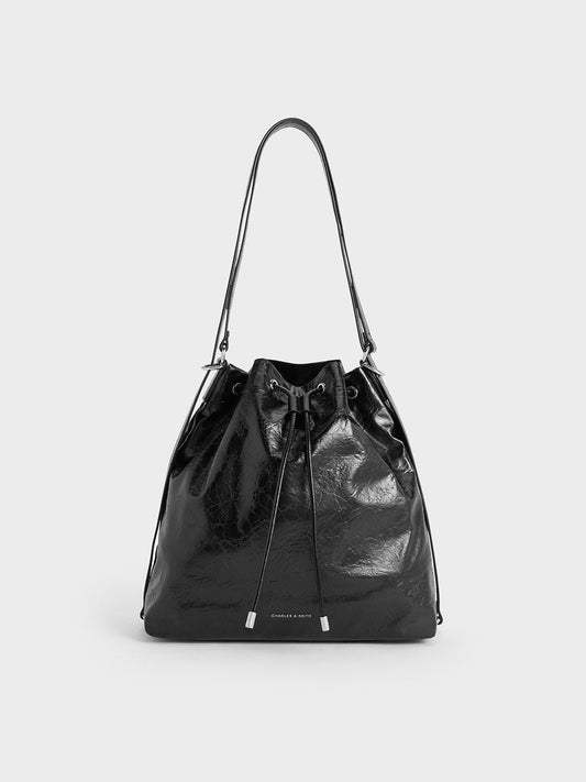 CHARLES & KEITH Hot Sale | Neva Two-Way Bucket Bag - Noir
