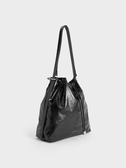 CHARLES & KEITH Hot Sale | Neva Two-Way Bucket Bag - Noir