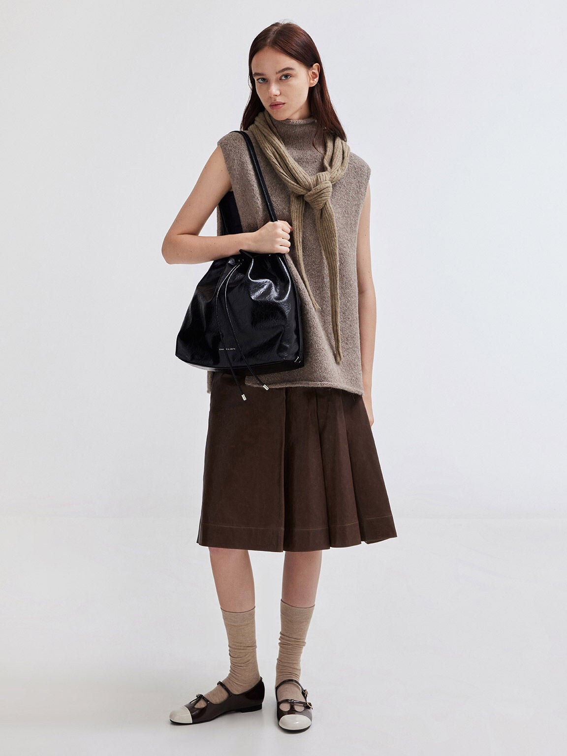 CHARLES & KEITH Hot Sale | Neva Two-Way Bucket Bag - Noir