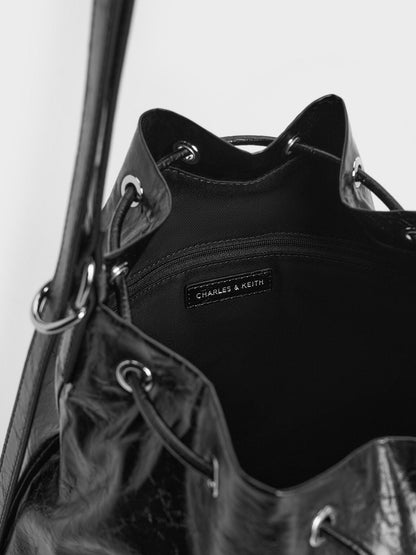 CHARLES & KEITH Hot Sale | Neva Two-Way Bucket Bag - Noir
