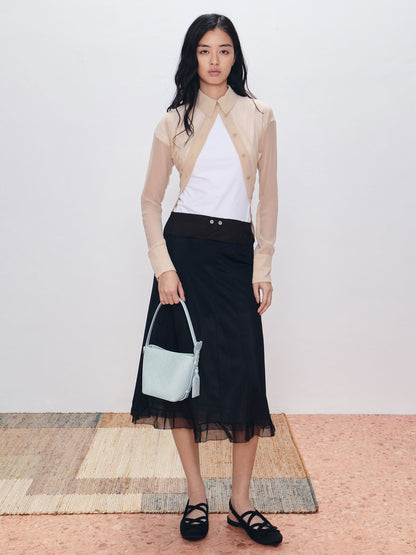 CHARLES & KEITH Latest | Duo Quilted Chain Bucket Bag - Sea Salt Blue