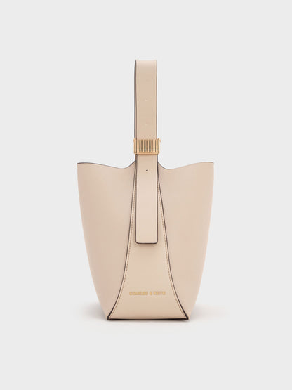 CHARLES & KEITH Exclusive | Edna Bucket Bag - Oat