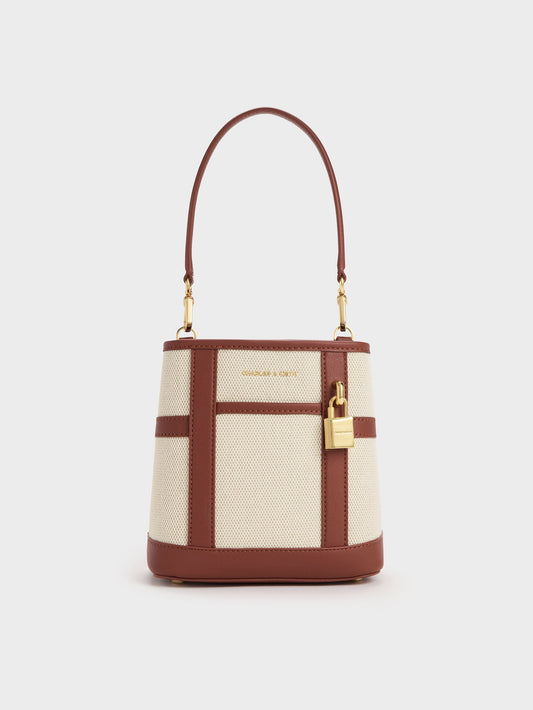 CHARLES & KEITH Popular | Scottie Canvas Bucket Bag - Brick