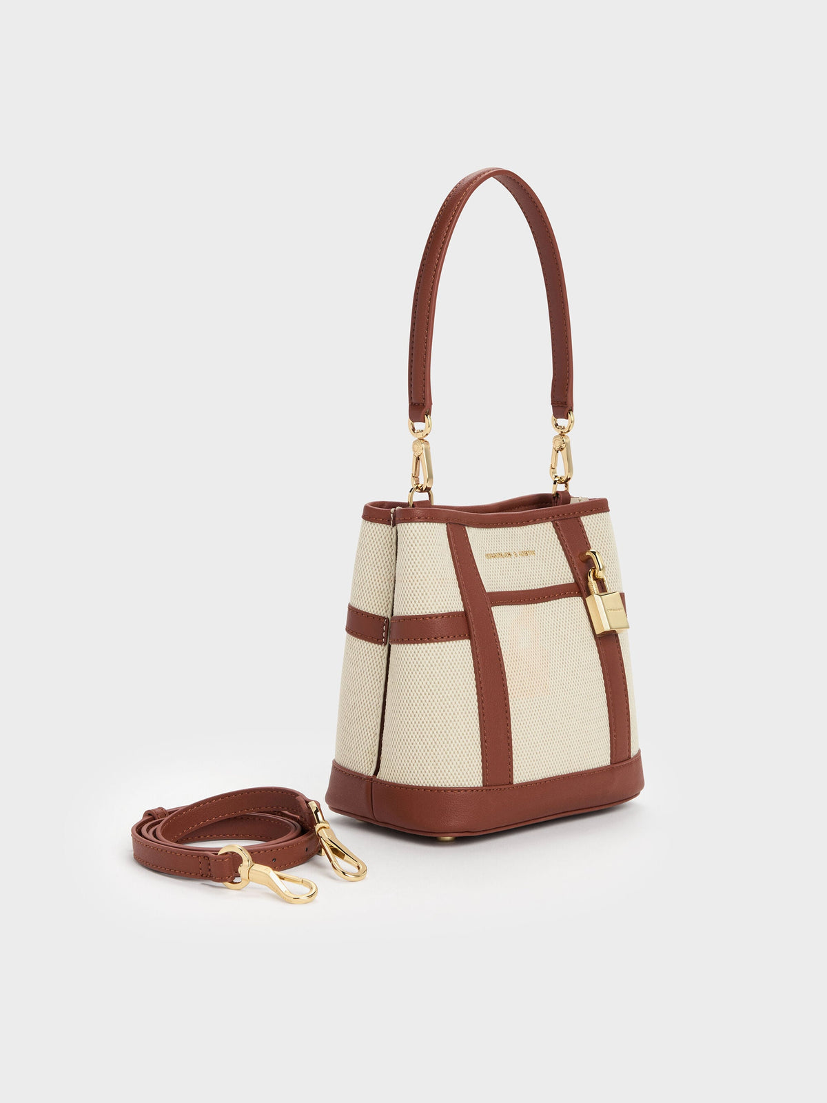CHARLES & KEITH Popular | Scottie Canvas Bucket Bag - Brick