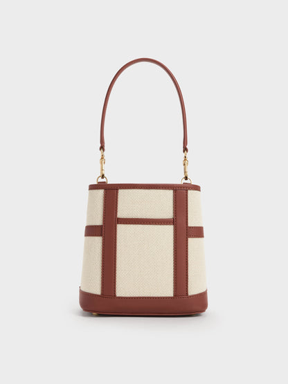 CHARLES & KEITH Popular | Scottie Canvas Bucket Bag - Brick