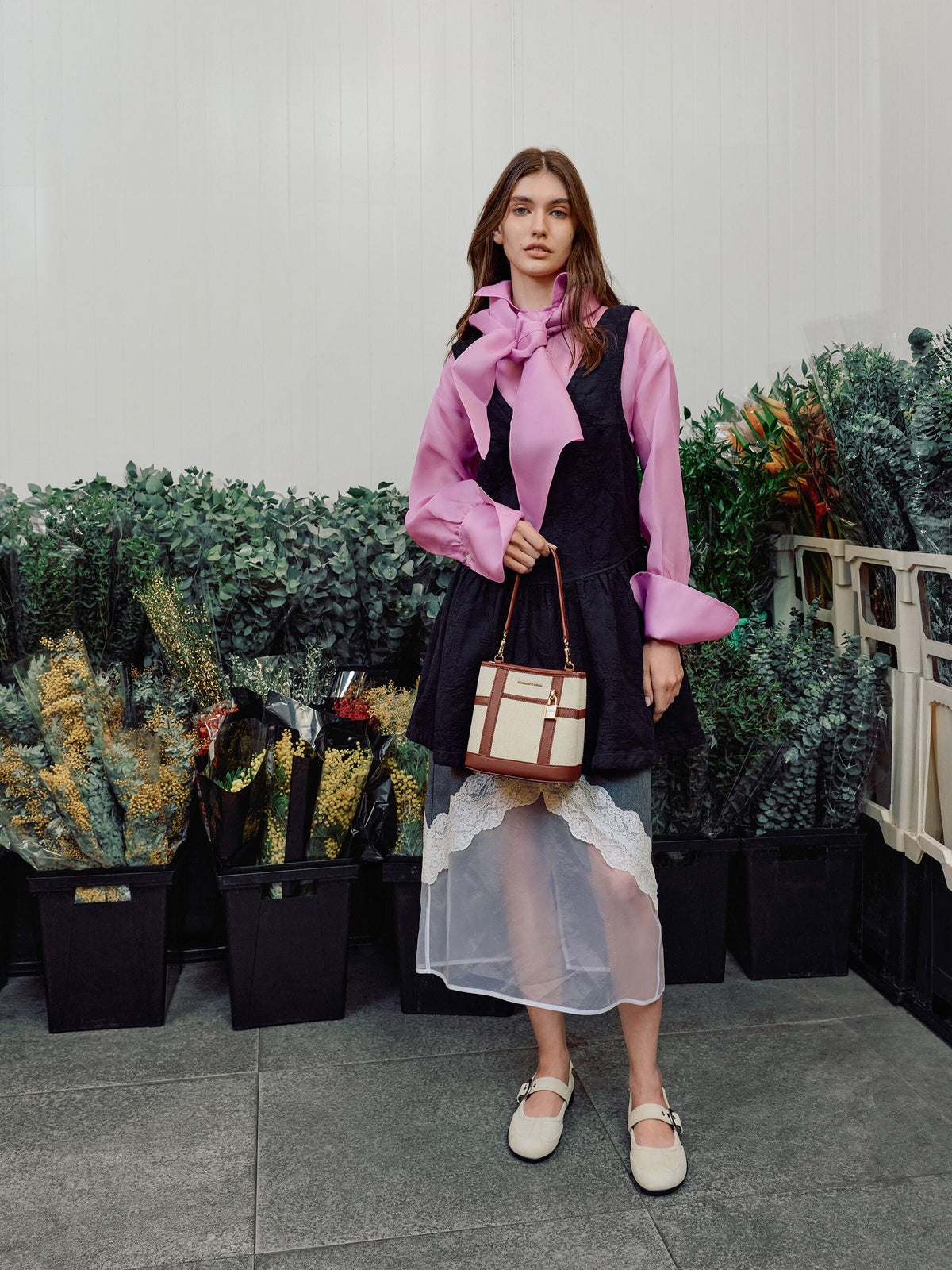 CHARLES & KEITH Popular | Scottie Canvas Bucket Bag - Brick