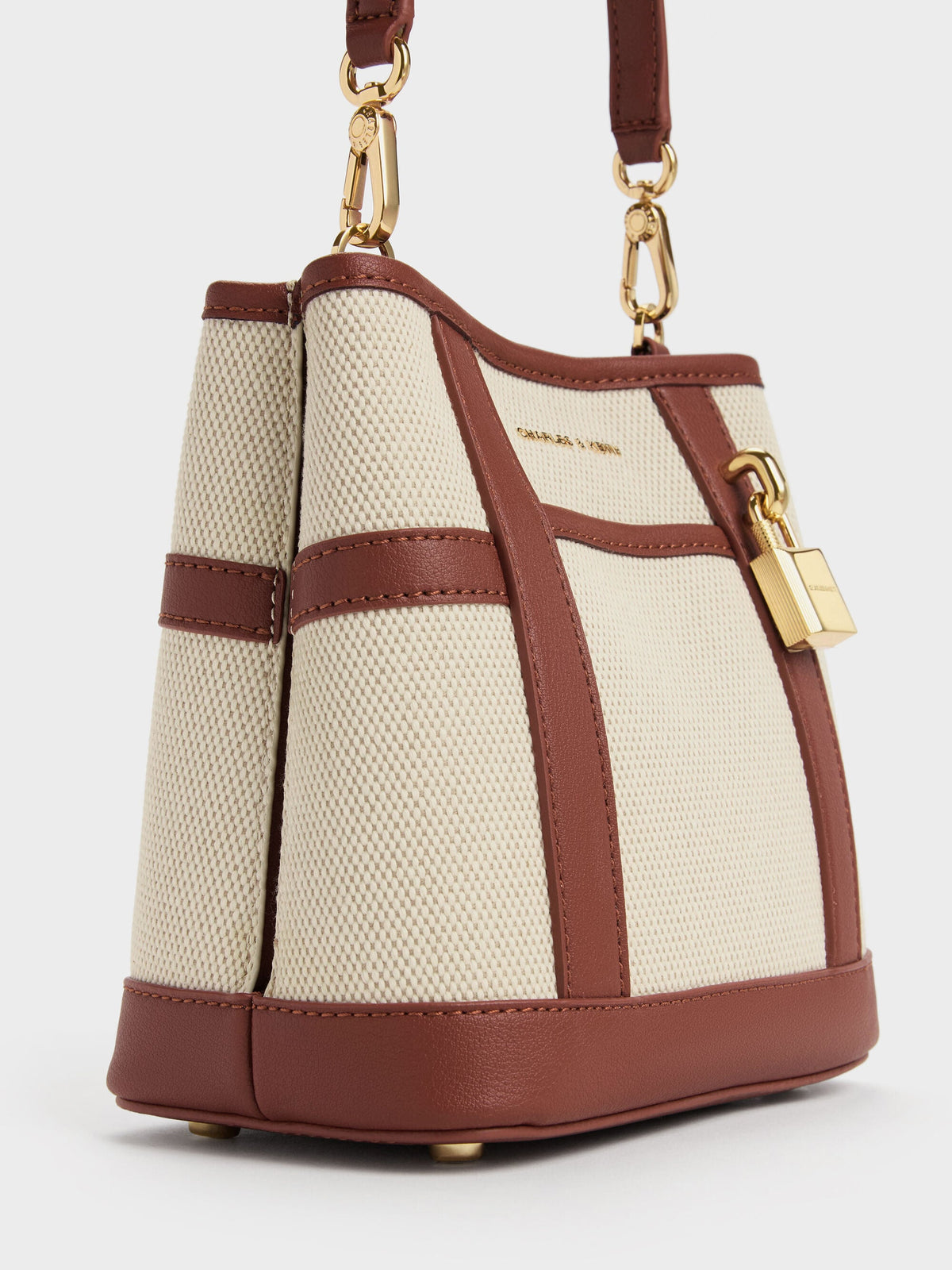 CHARLES & KEITH Popular | Scottie Canvas Bucket Bag - Brick