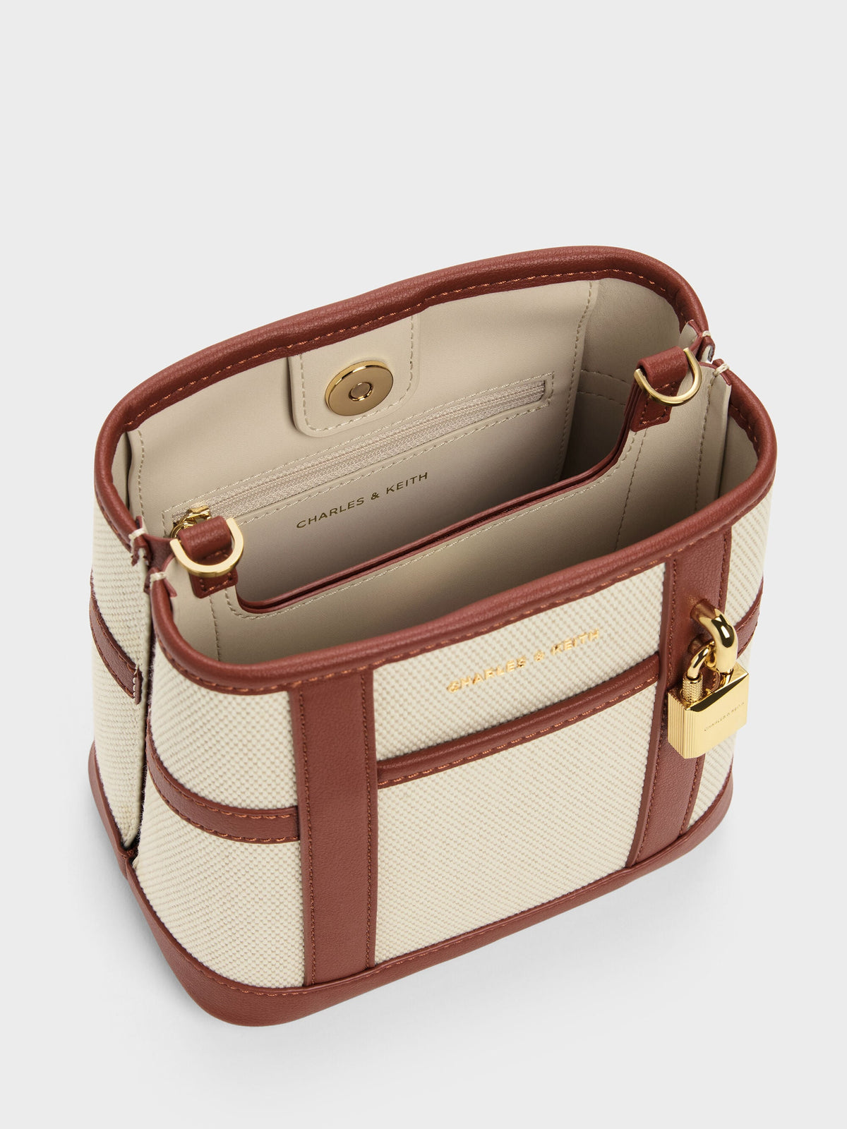 CHARLES & KEITH Popular | Scottie Canvas Bucket Bag - Brick