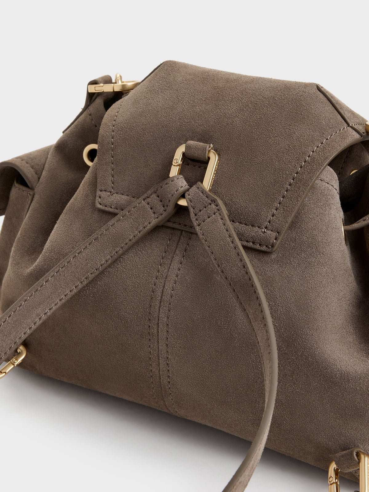 CHARLES & KEITH Trending | Noane Side-Pocket Two-Way Bucket Bag - Stone Grey