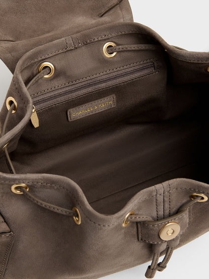 CHARLES & KEITH Trending | Noane Side-Pocket Two-Way Bucket Bag - Stone Grey