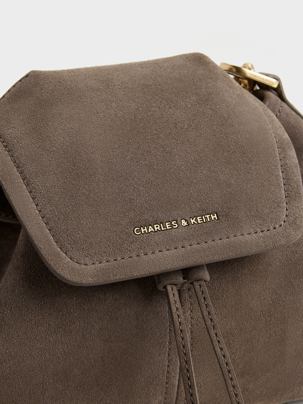 CHARLES & KEITH Trending | Noane Side-Pocket Two-Way Bucket Bag - Stone Grey