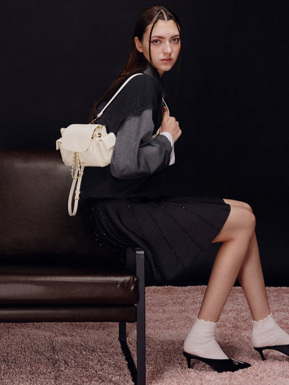CHARLES & KEITH Smart Buy | Duo Quilted Two-Way Front Flap Backpack - Cream