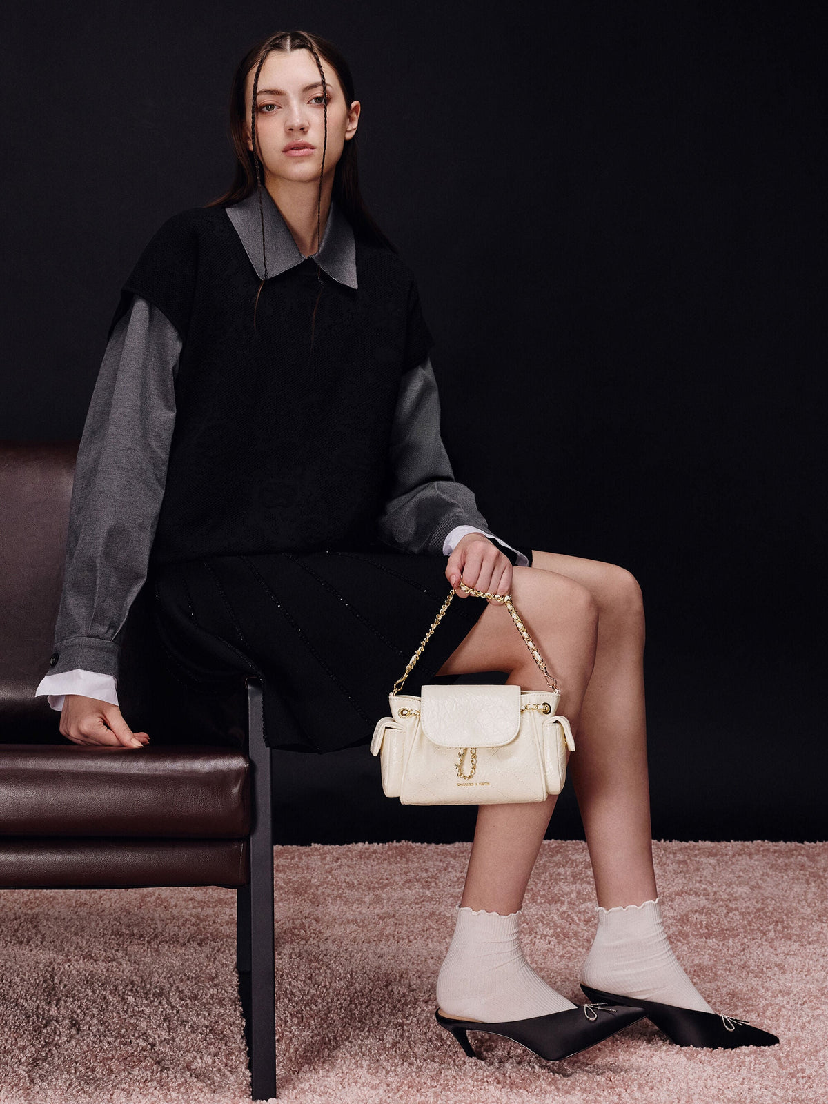 CHARLES & KEITH Smart Buy | Duo Quilted Two-Way Front Flap Backpack - Cream