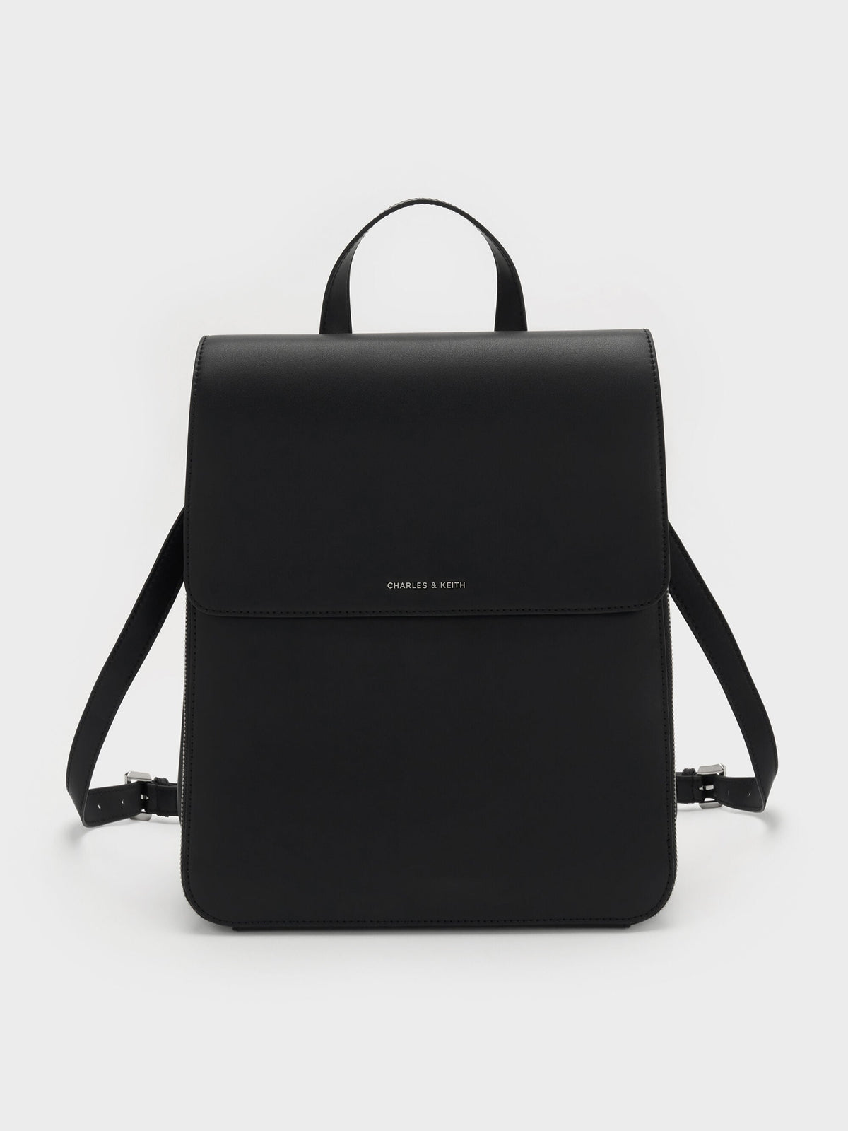CHARLES & KEITH Essential | Octavia Front-Flap Backpack - Noir