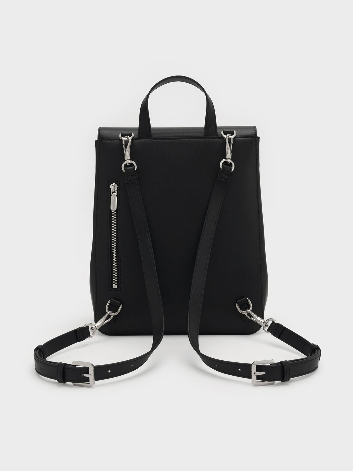 CHARLES & KEITH Essential | Octavia Front-Flap Backpack - Noir