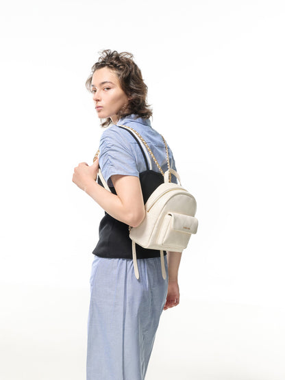 CHARLES & KEITH Special Offer | Alva Quilted Front-Pocket Backpack - Cream