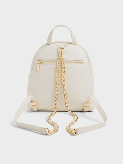 CHARLES & KEITH Special Offer | Alva Quilted Front-Pocket Backpack - Cream