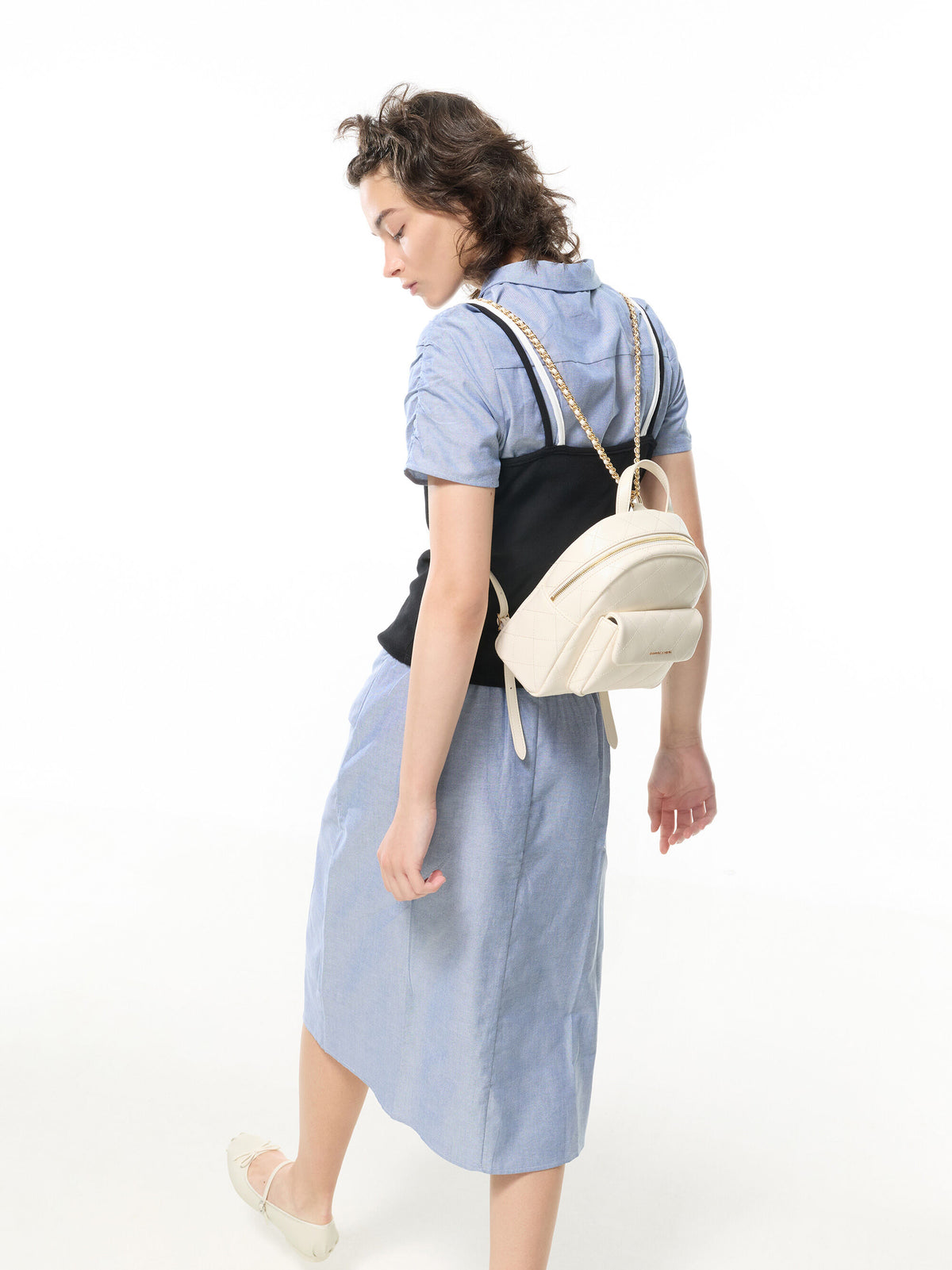 CHARLES & KEITH Special Offer | Alva Quilted Front-Pocket Backpack - Cream