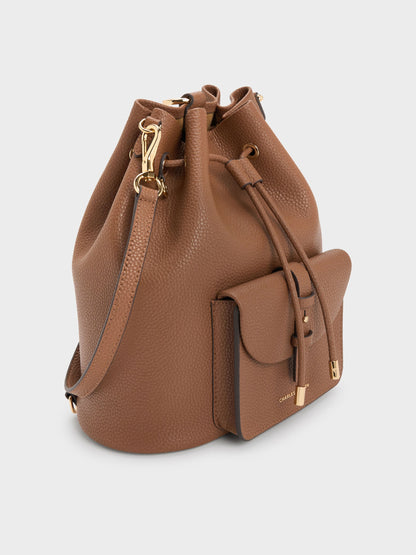 CHARLES & KEITH Quality | Beryl Drawstring Backpack - Chocolate