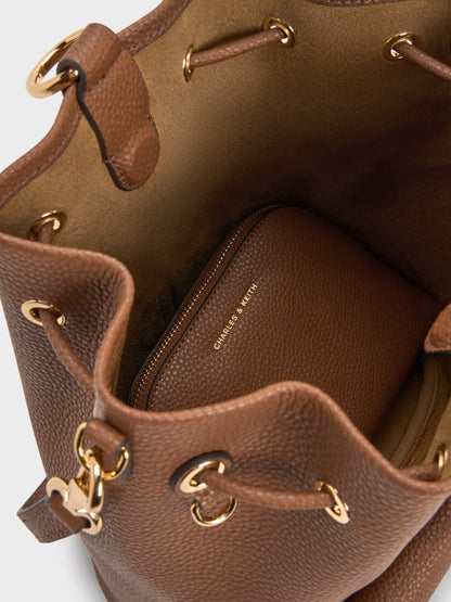 CHARLES & KEITH Quality | Beryl Drawstring Backpack - Chocolate