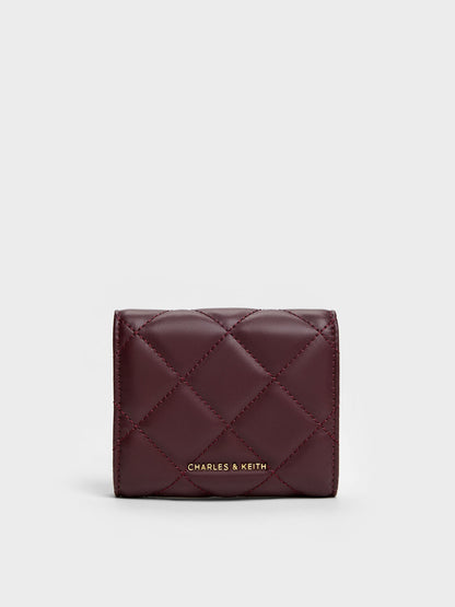 CHARLES & KEITH Everyday | Arrietty Quilted Curved-Flap Wallet - Wineberry Red