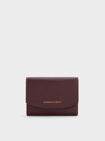 CHARLES & KEITH Deals | Briony Curved Flap Wallet - Wineberry Red
