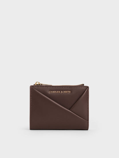 CHARLES & KEITH Deals | Midori Geometric Top-Zip Wallet - Espresso Brown