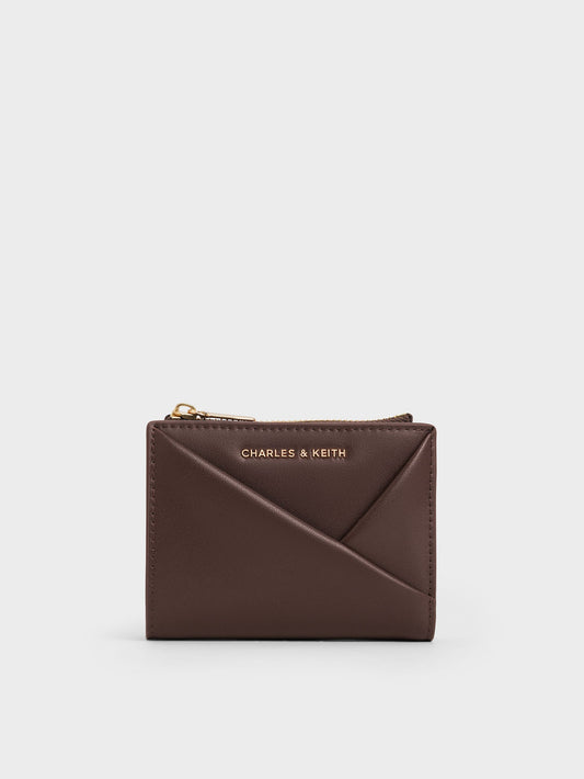 CHARLES & KEITH Deals | Midori Geometric Top-Zip Wallet - Espresso Brown