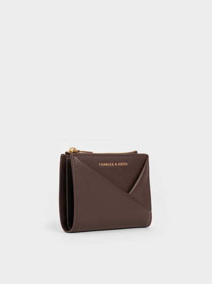 CHARLES & KEITH Deals | Midori Geometric Top-Zip Wallet - Espresso Brown