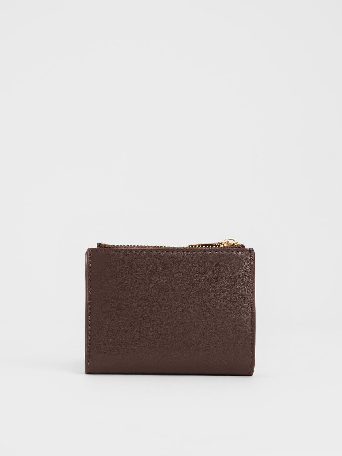 CHARLES & KEITH Deals | Midori Geometric Top-Zip Wallet - Espresso Brown