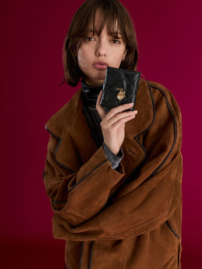 CHARLES & KEITH Special Offer | Arrietty Quilted Curved-Flap Wallet - Black