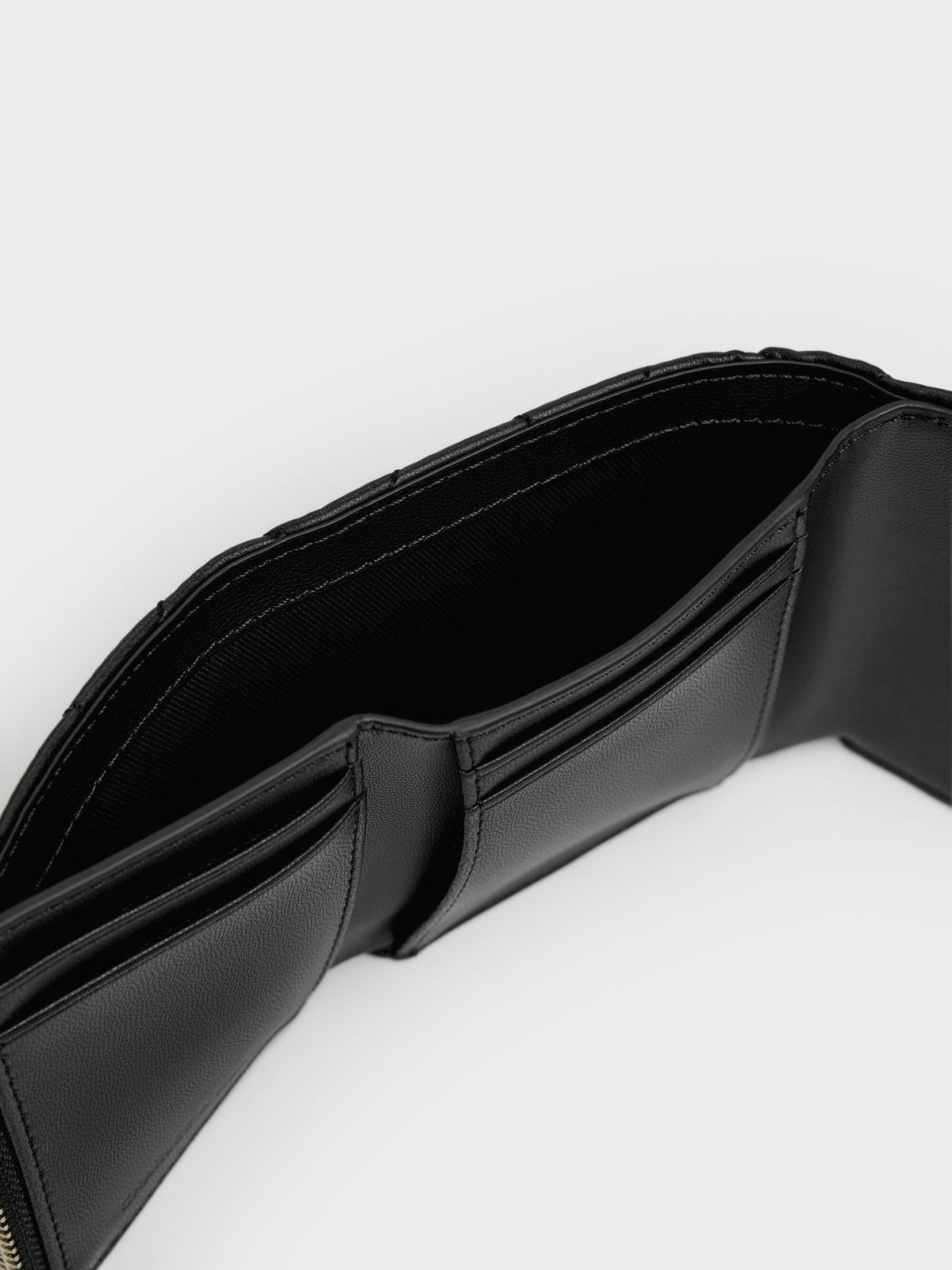CHARLES & KEITH Special Offer | Arrietty Quilted Curved-Flap Wallet - Black