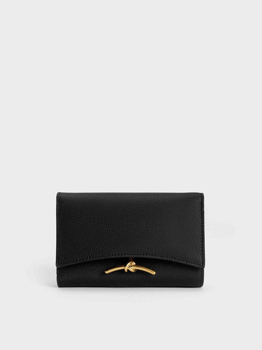 CHARLES & KEITH Deals | Huxley Metallic-Knot Wallet - Black