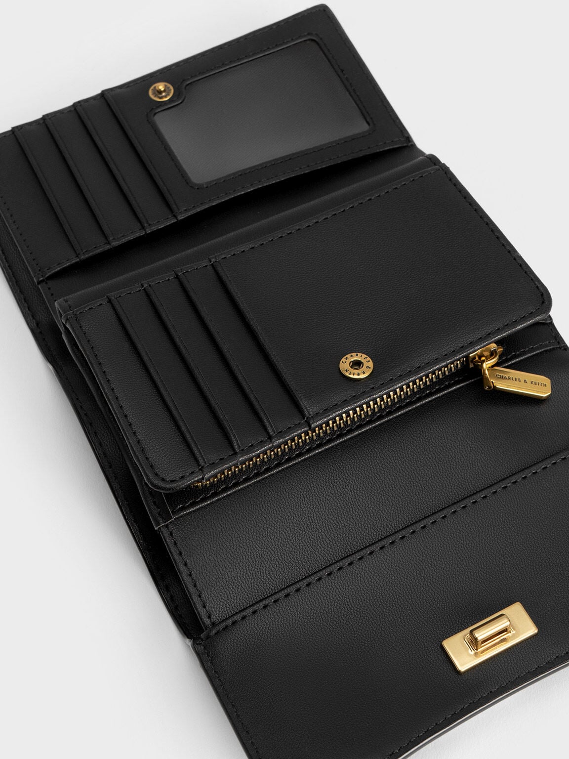CHARLES & KEITH Deals | Huxley Metallic-Knot Wallet - Black