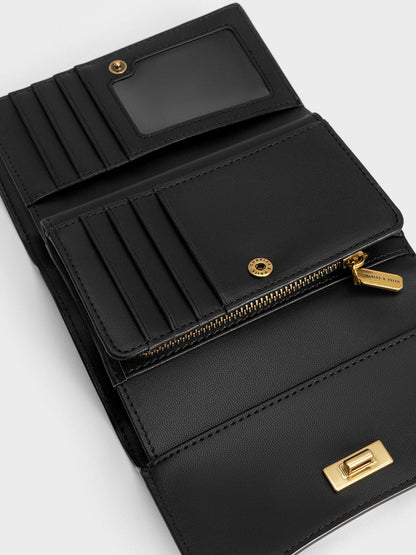 CHARLES & KEITH Deals | Huxley Metallic-Knot Wallet - Black