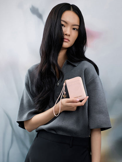 CHARLES & KEITH Special Offer | Apfra Quilted Wristlet - Pink