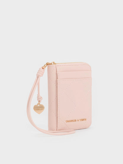 CHARLES & KEITH Special Offer | Apfra Quilted Wristlet - Pink