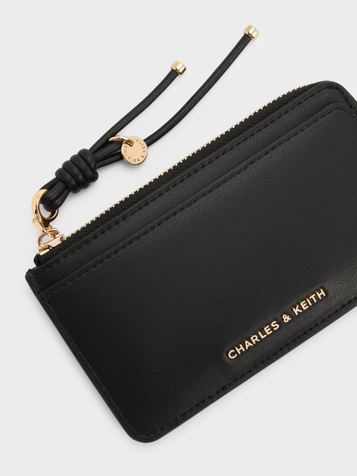CHARLES & KEITH Customer Favorite | Everleigh Zip-Around Card Holder - Black