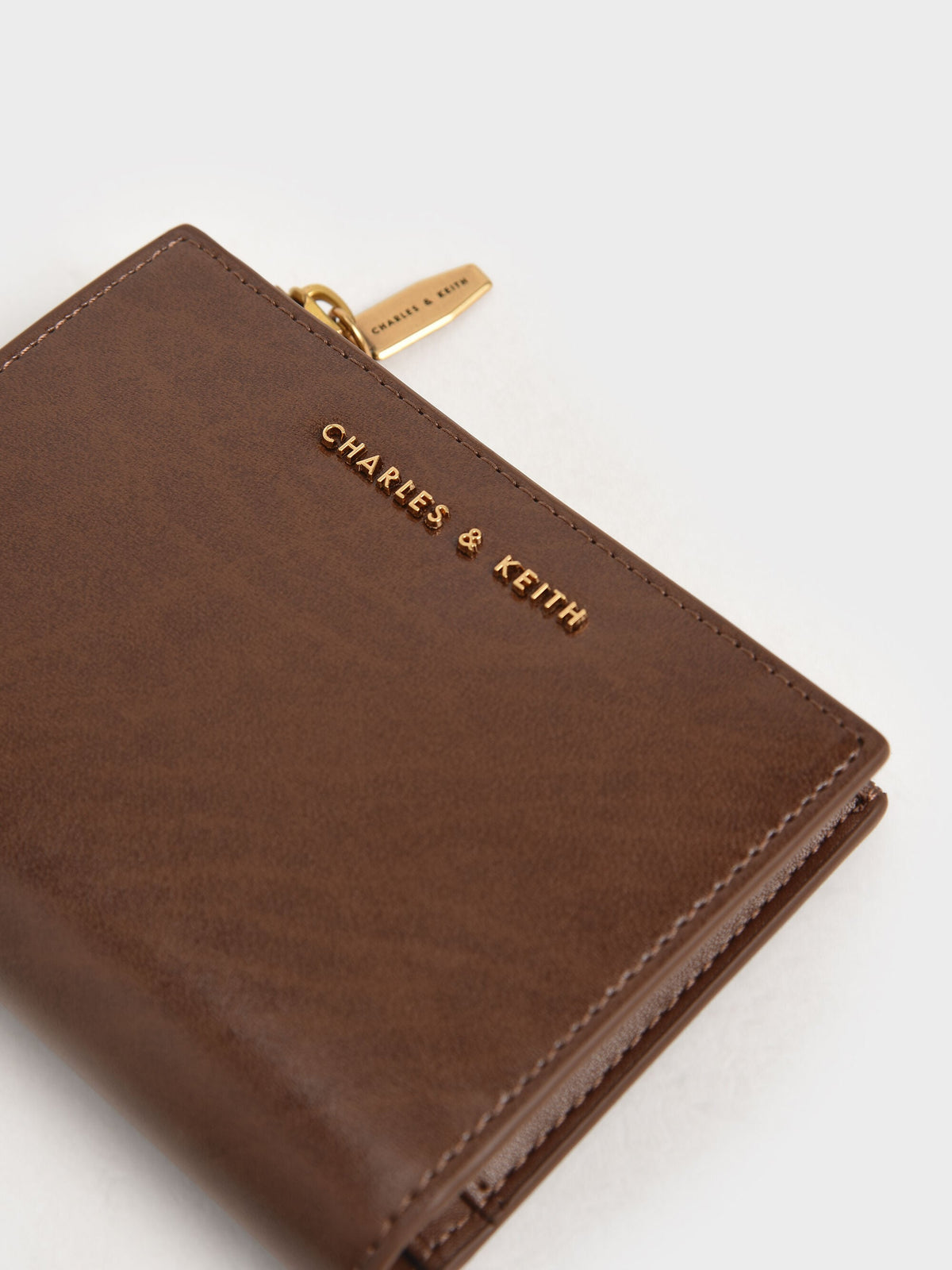 CHARLES & KEITH Value | Harmonee Top-Zip Small Wallet - Chocolate