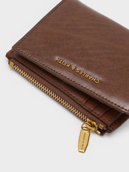 CHARLES & KEITH Value | Harmonee Top-Zip Small Wallet - Chocolate