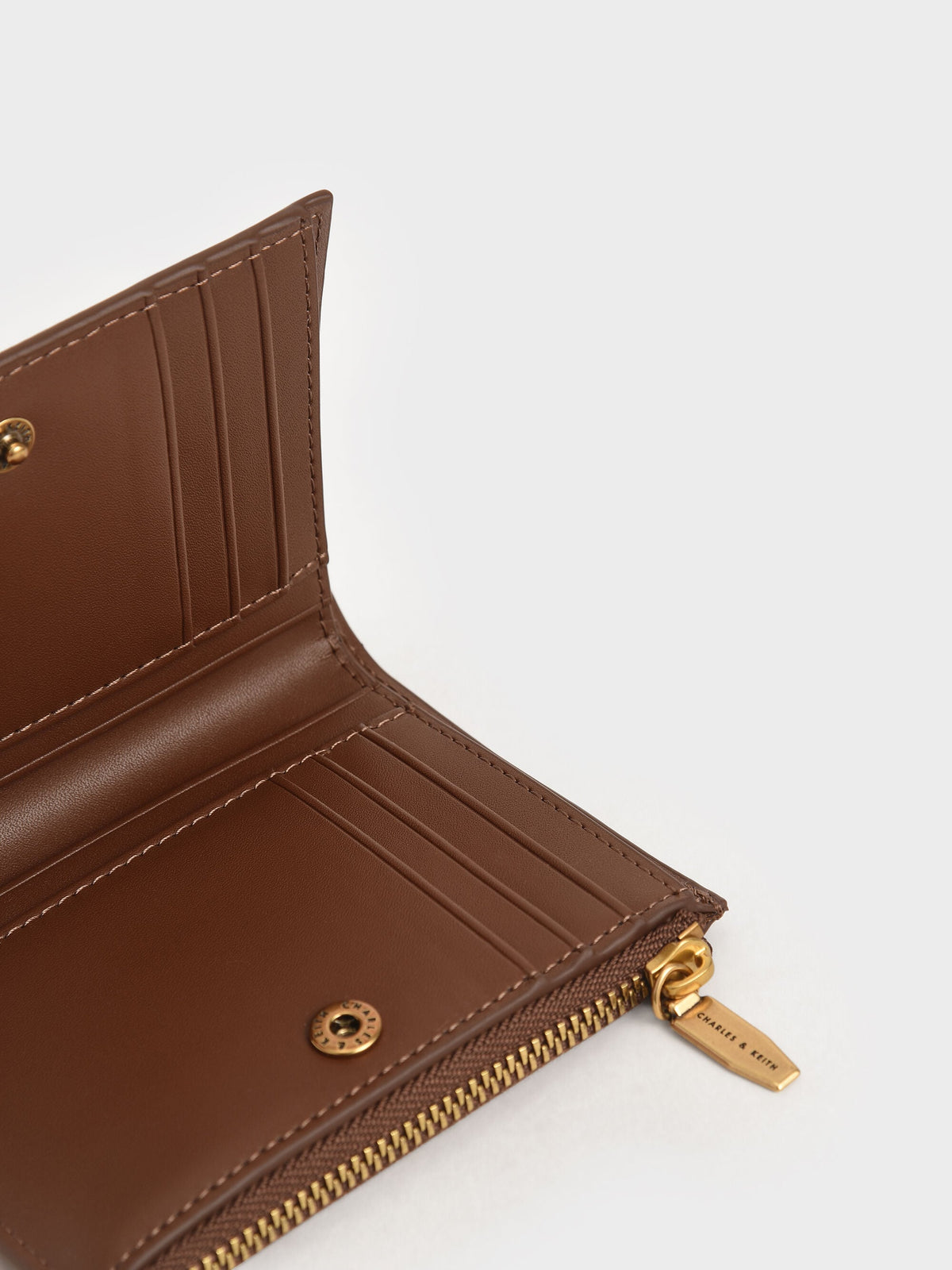 CHARLES & KEITH Value | Harmonee Top-Zip Small Wallet - Chocolate