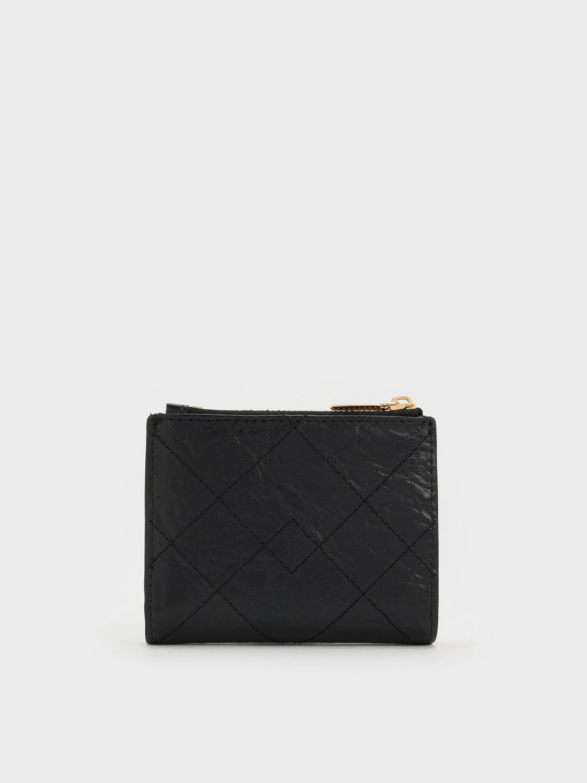 CHARLES & KEITH Premium | Duo Quilted Small Wallet - Black