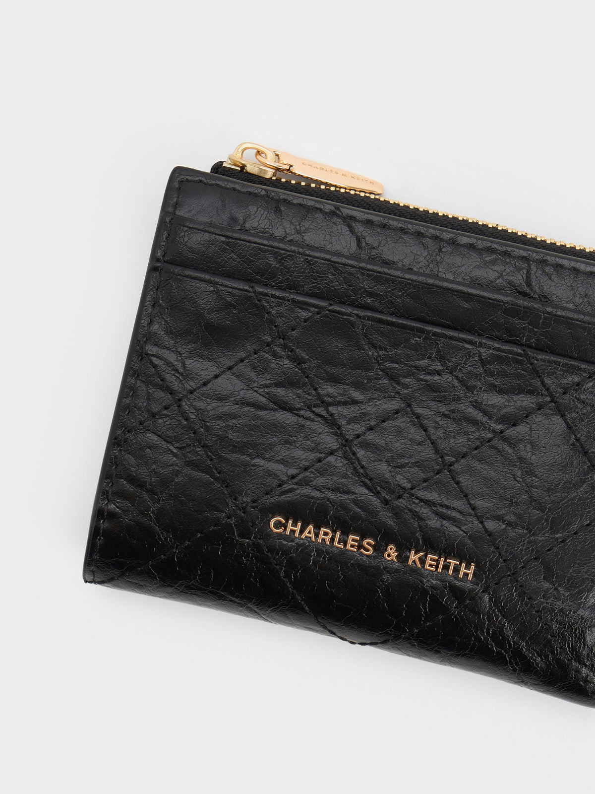 CHARLES & KEITH Premium | Duo Quilted Small Wallet - Black