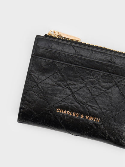 CHARLES & KEITH Premium | Duo Quilted Small Wallet - Black