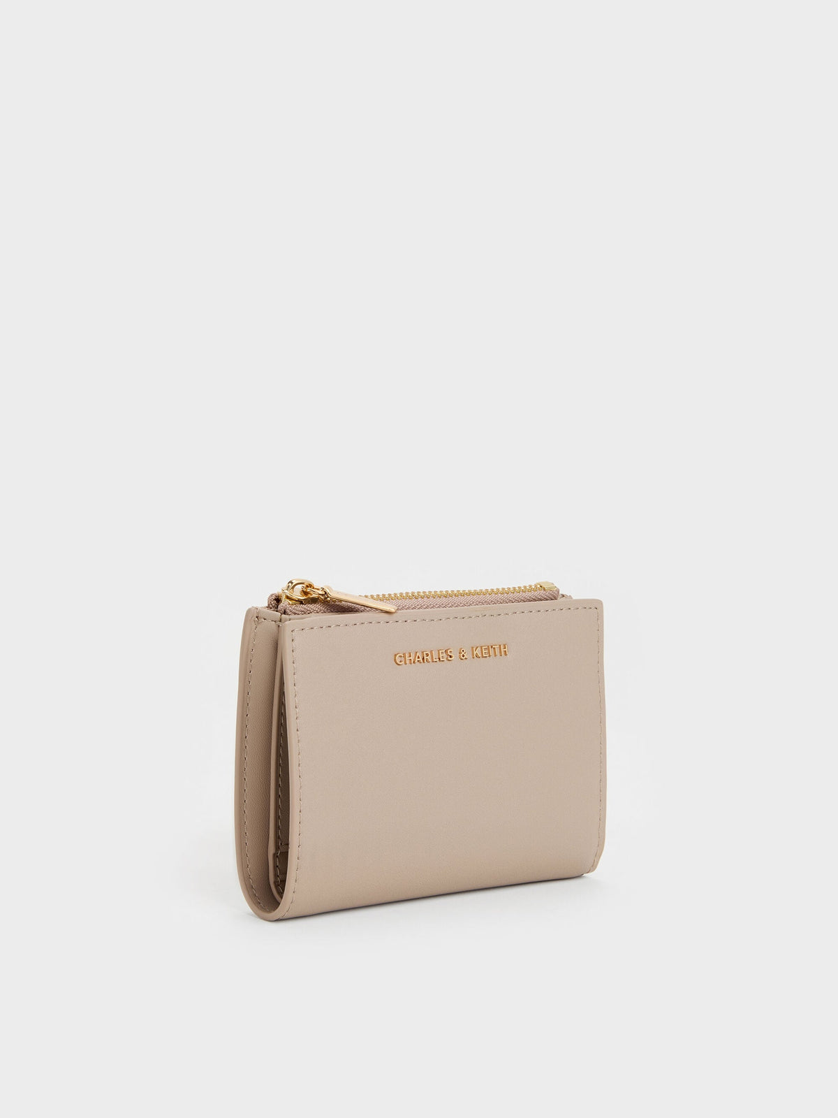 CHARLES & KEITH New | Harmonee Top-Zip Small Wallet - Taupe